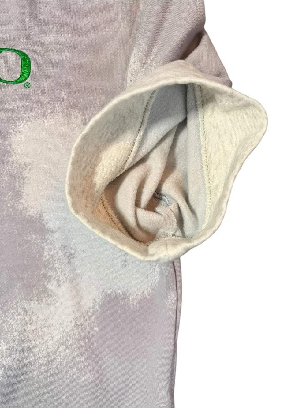 Nike Oregon Ducks Cropped Sweatshirt Tie Dye Bleach Wash Gray Women’s Size Small